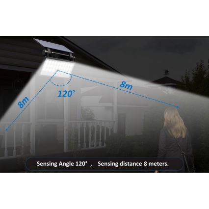 Top Light - LED Соларен стена прожектор със сензор HELEON PRO LED/8W/3,7V IP65 4000K 2600 mAh