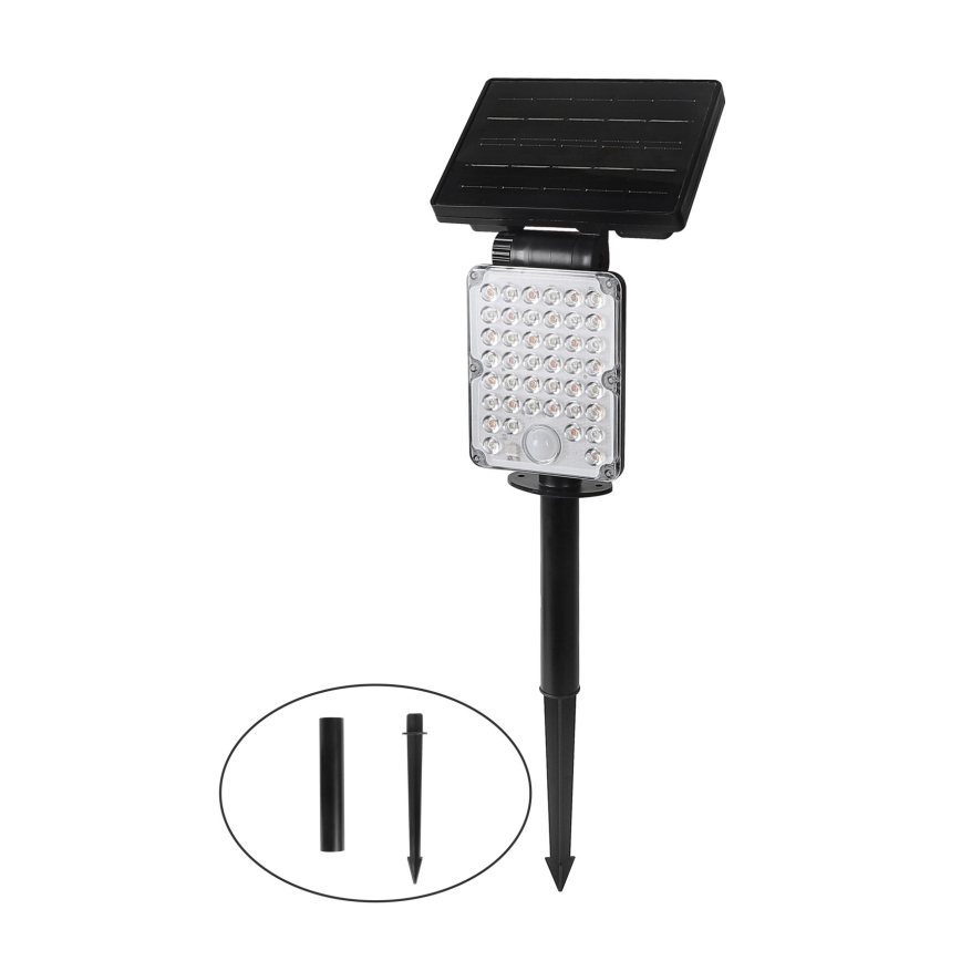 Top Light - LED соларно осветително тяло със сензор 3в1 ZENITH LED/10W/3,7V 3000/4000/6500K IP54 2400 mAh