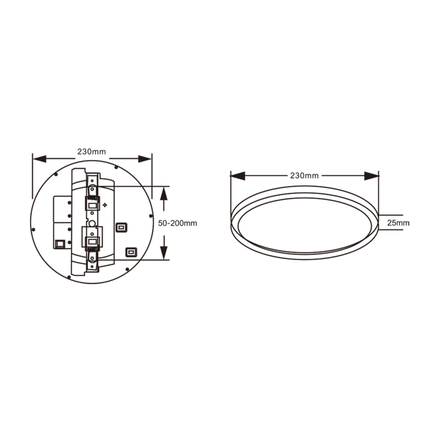Top Light - LED плафон със сензор за движение REVIT LED/9/12/18W/230V 3000/4000/6500K диаметър 23 см бял