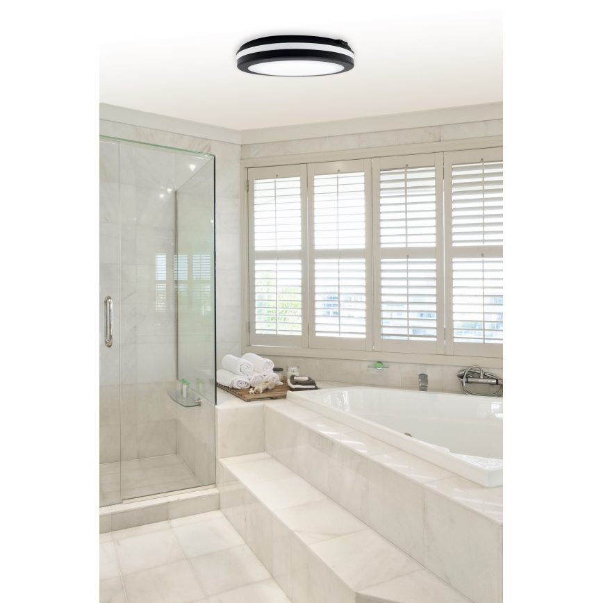 Top Light - LED таванно осветително тяло за баня COMET LED/40W/230V 3000/4000/6500K IP54 черно Ø 40 см