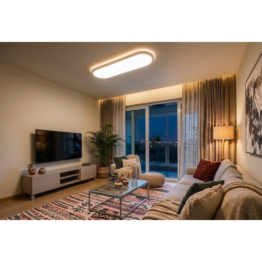 Top Light - Димируемо таванно повърхностно/висящо осветително тяло OVAL LED/36W/230V 3000-6500K бяло + дистанционно управление