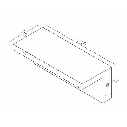 Top Light - LED външно стеннo осветително тяло ELON LED/10W/230V 3000/4000/6000K IP54 черно