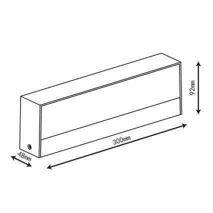 Top Light - LED външен стенен осветител IMOLA LED/16W/230V 3000/4000/6000K IP54 30 см черен