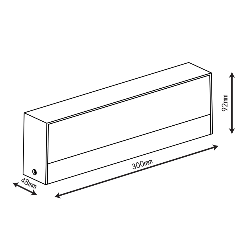 Top Light - LED външен стенен осветител IMOLA LED/16W/230V 3000/4000/6000K IP54 30 см черен