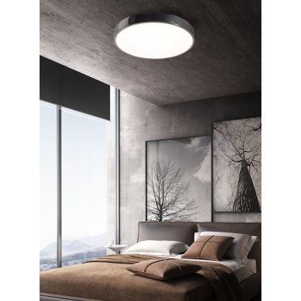 Top Light Метален 40CR + д.у. - LED Димируем плафон METAL LED/51W/230V лъскав хром + дистанционно управление