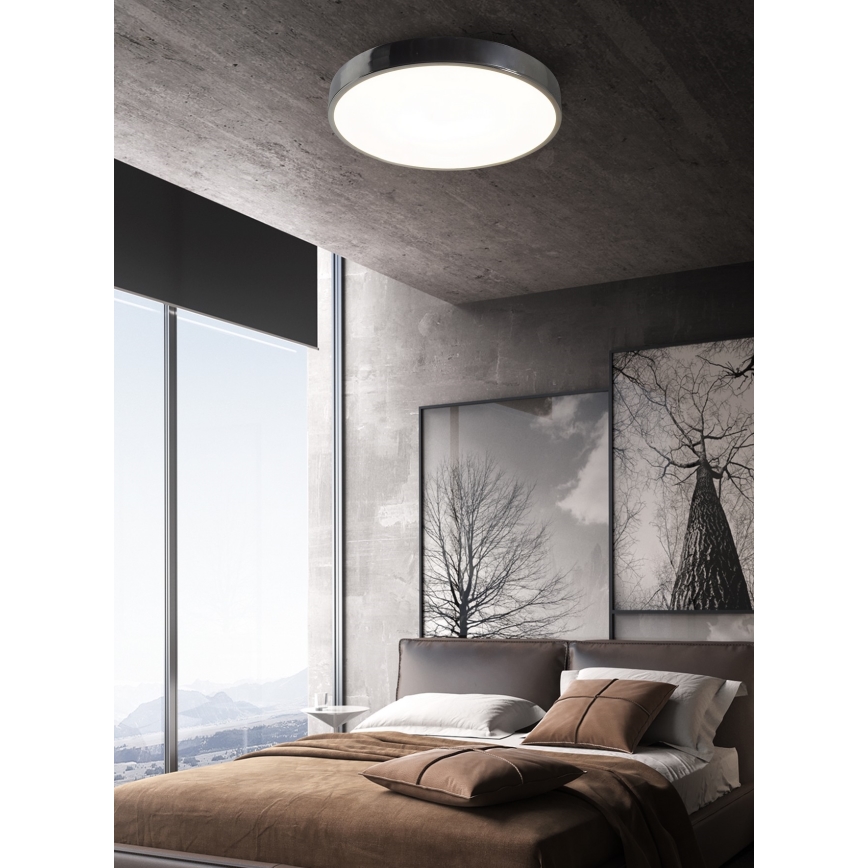 Top Light Метален 40CR + д.у. - LED Димируем плафон METAL LED/51W/230V лъскав хром + дистанционно управление