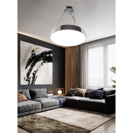 Top Light Метален 40CRZ + д.у. - LED Димируем пендел METAL LED/51W/230V лъскав хром + дистанционно управление