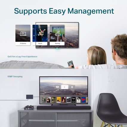 TP-Link - 5-портов гигабитов Easy Smart суич