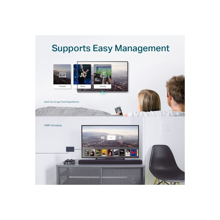 TP-Link - 8-портов гигабитен Easy Smart суич