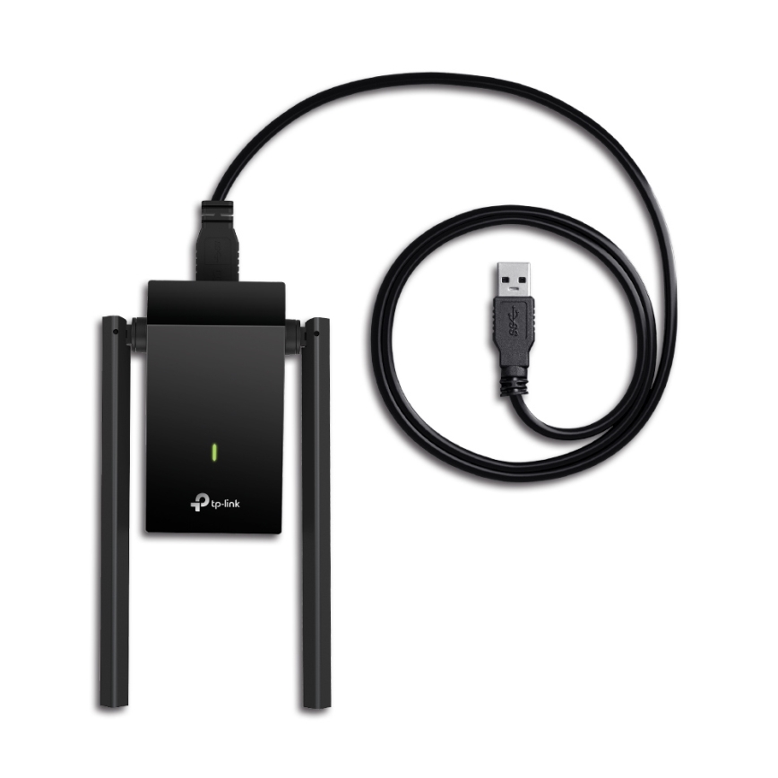 TP-Link - Безжичен USB мрежов адаптер с антени с висок коефициент на усилване Archer T4U Plus Wi-Fi