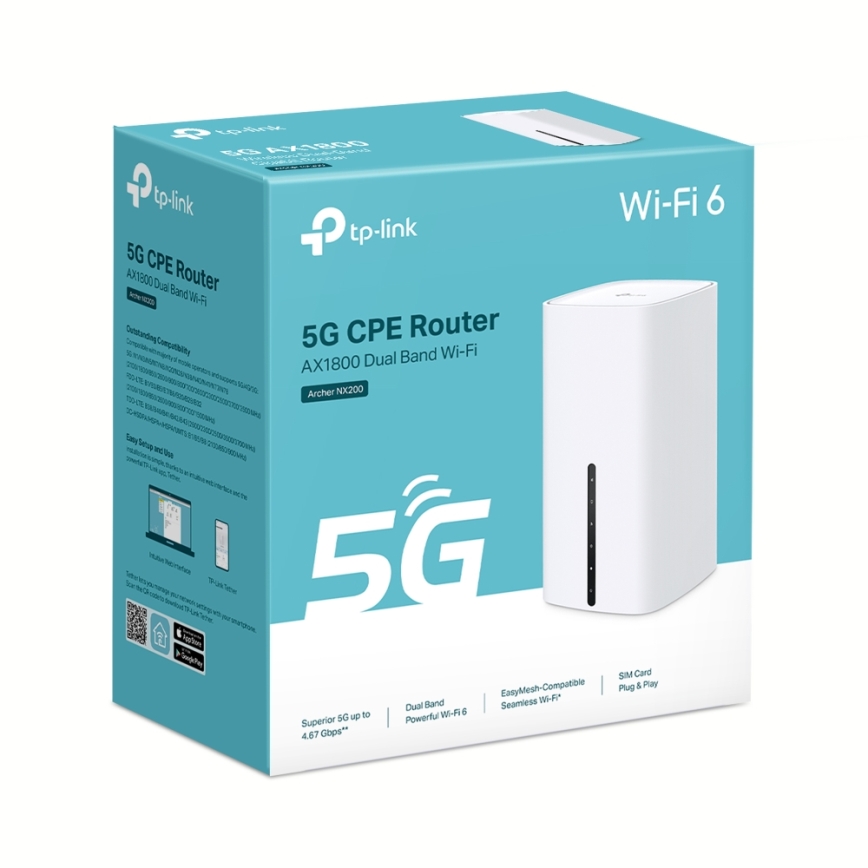 TP-Link - Безжичен двулентов гигабитен 5G рутер Archer NX200 Wi-Fi
