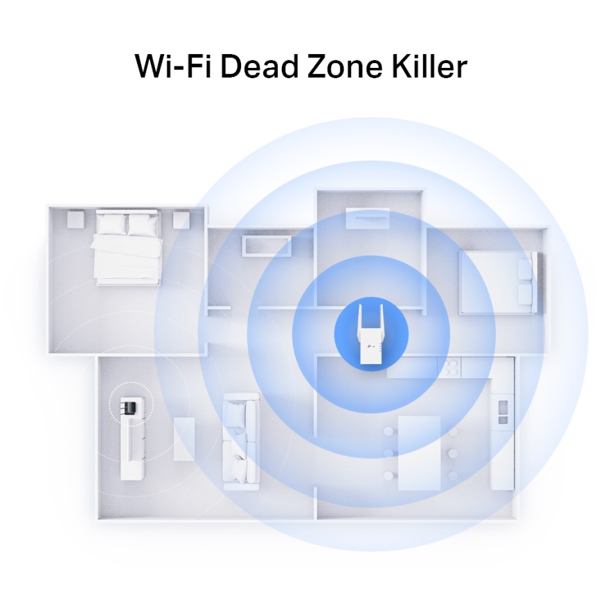 TP-Link - Двуленточен Wi-Fi 6 удължител RE705X