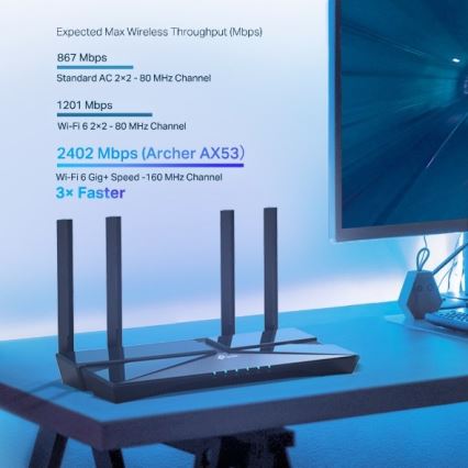 TP-Link - двулентов Gigabit Wi-Fi 6 рутер Archer AX53