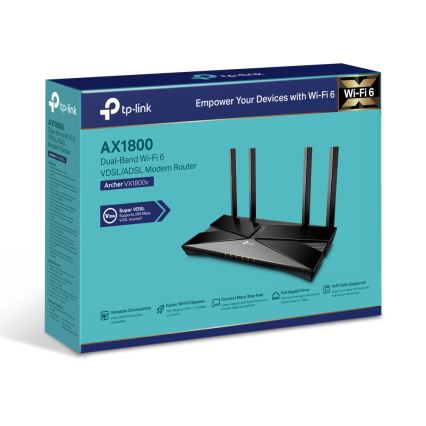 TP-Link - Двулентов модем-рутер VDSL/ADSL с Wi-Fi 6 Archer VX1800V