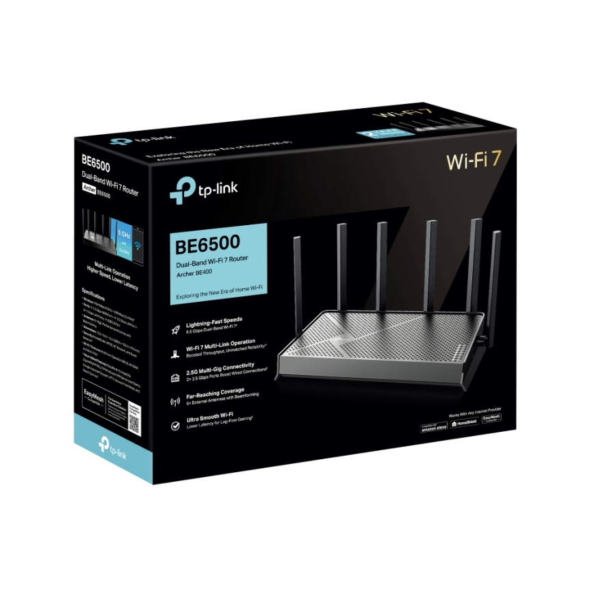 TP-Link - Двулентов Wi-Fi 7 рутер Archer BE400