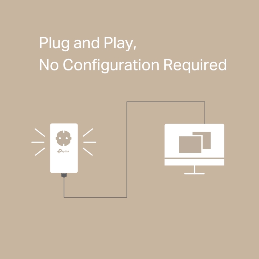 TP-Link - Гигабитов Powerline комплект с проходен контакт