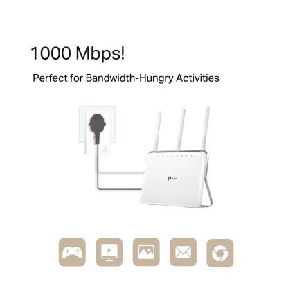 TP-Link - Гигабитов Powerline комплект с Wi-Fi и проходяща розетка