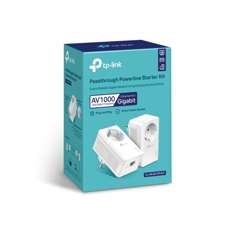 TP-Link - Гигабитов Powerline комплект с Wi-Fi и проходяща розетка