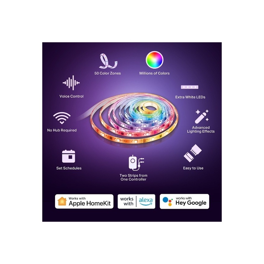 TP-Link - LED RGBW димируема лента 5 m LED/24W/230V Wi-Fi