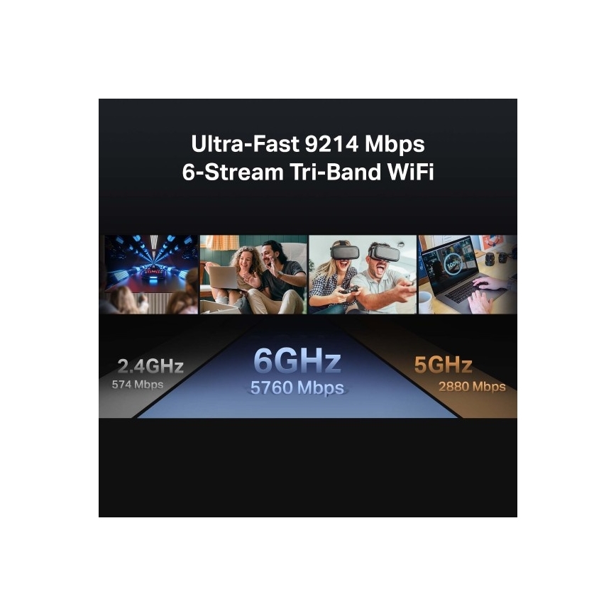 TP-Link - Три-лентов Wi-Fi 7 роутер Archer BE550