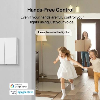 TP-Link - Умен двубутонен ключ за осветление 2xAAA Wi-Fi