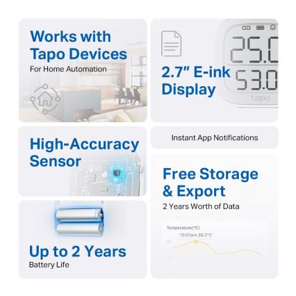TP-Link - Умен монитор за измерване на температура и влажност 2xAAA Wi-Fi