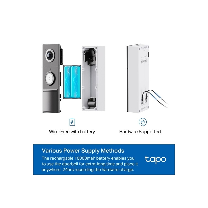 TP-Link - Умен видеозвънец 2K 10000 mAh IP66 Wi-Fi Tuya