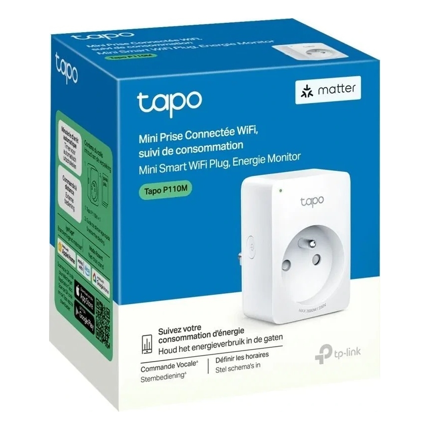 TP-Link - Умен контакт E MATTER 3680W Wi-Fi