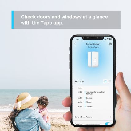 TP-Link - Умен контактен сензор 1xCR2032 Wi-Fi