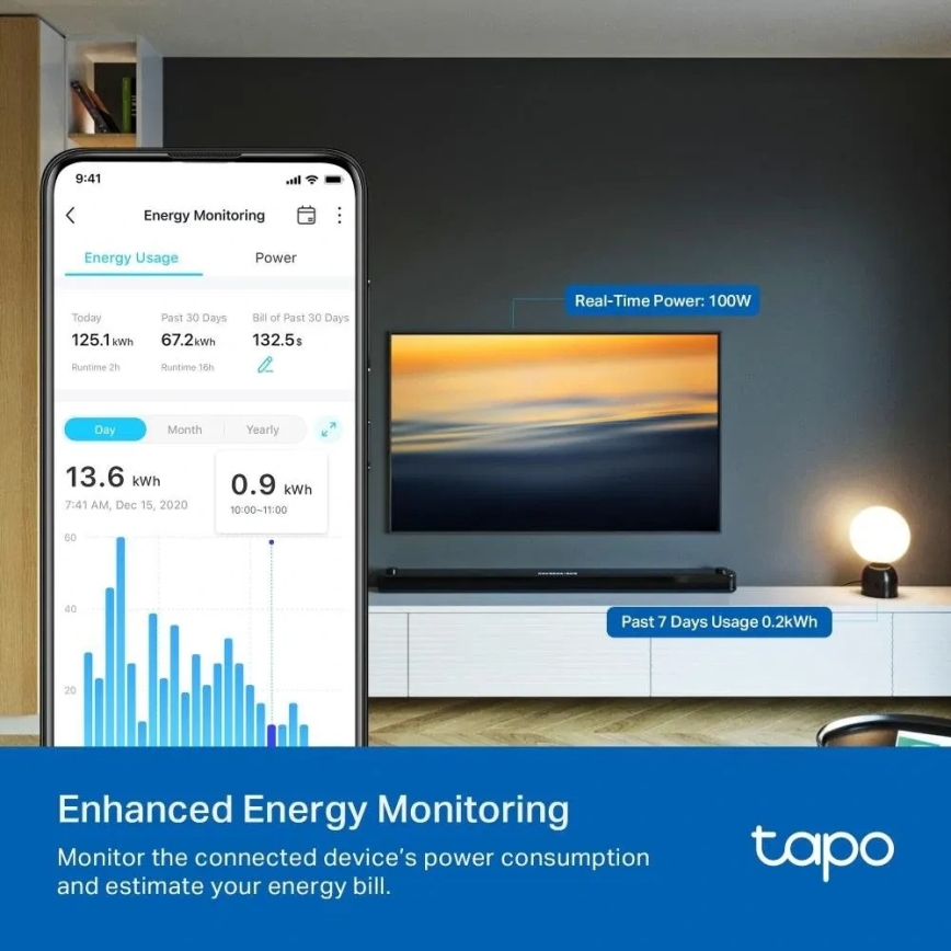 TP-Link - Умна розетка E MATTER 3690W Wi-Fi