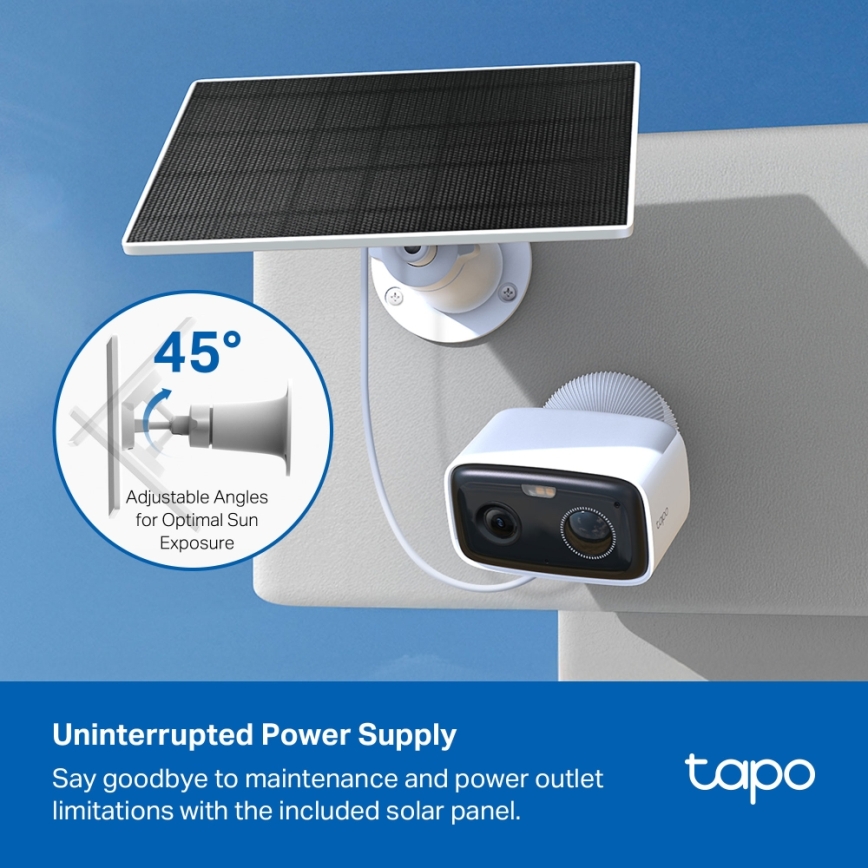 TP-Link - Умна соларна камера 5200 mAh 5V IP65 Wi-Fi