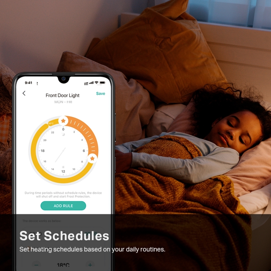 TP-Link - Умна термостатна глава с LCD дисплей 2xAA Tuya