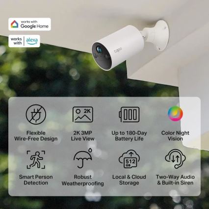 TP-Link - Умна външна камера със сензор IP65 Wi-Fi