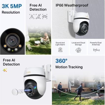 TP-Link - Външна камера със сензор IP66 Wi-Fi