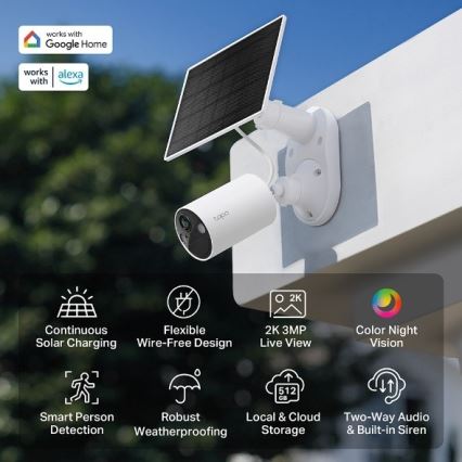 TP-Link - Външна соларна камера със сензор IP65 Wi-Fi