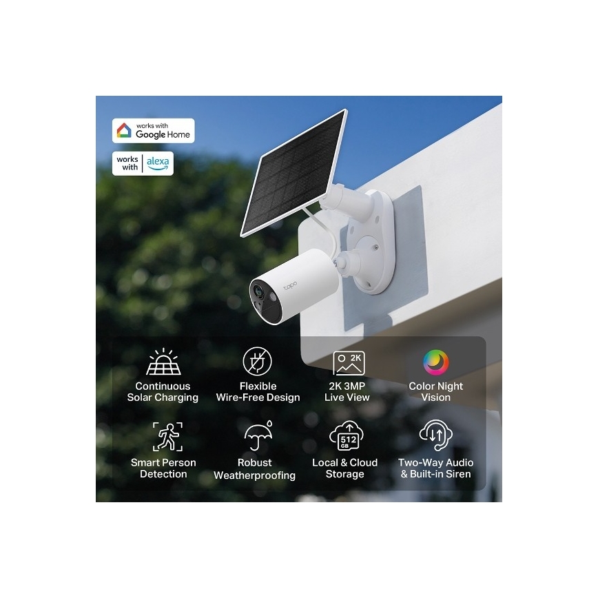 TP-Link - Външна соларна камера със сензор IP65 Wi-Fi