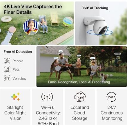 TP-Link - Външна камера със сензор, IP66, Wi-Fi