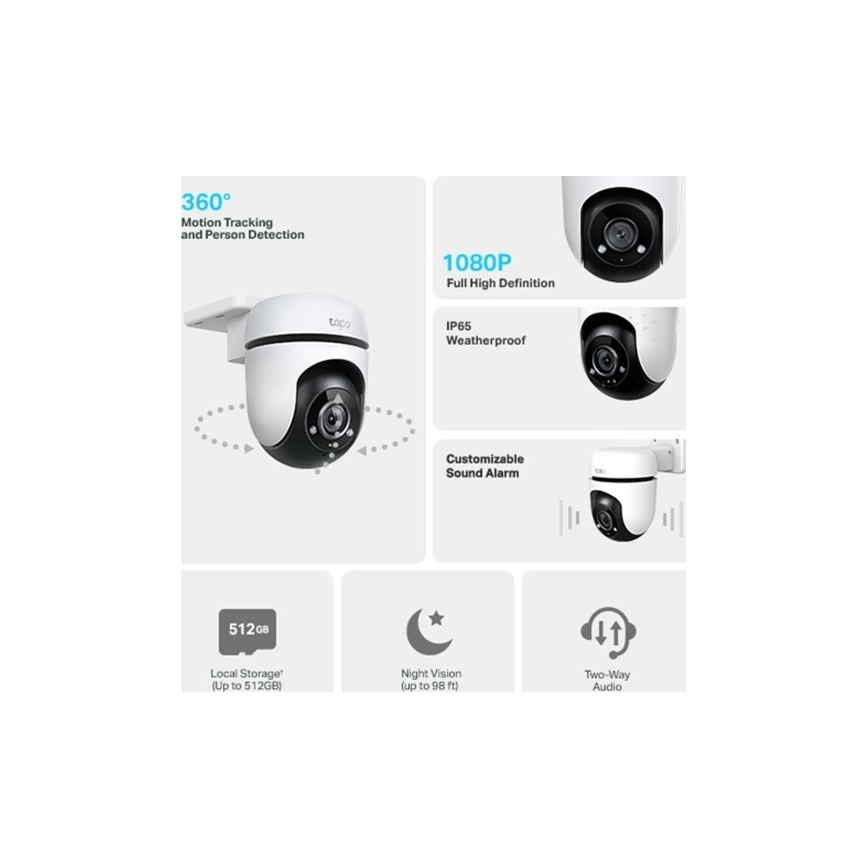 TP-Link - Външна камера със сензор IP65 Wi-Fi