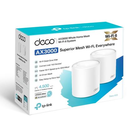 TP-Link - комплект от 2 устройства Wi-Fi 6 mesh за целия дом Deco X50