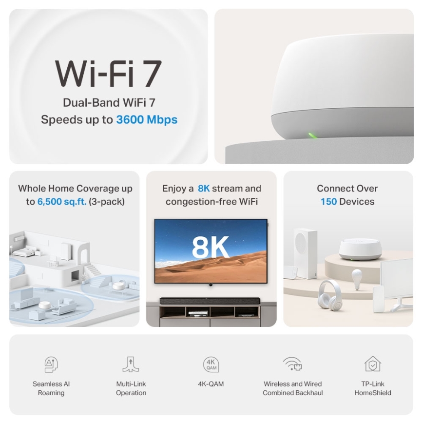 TP-Link - комплект от 2 устройства Wi-Fi 7 mesh за цялото домакинство Deco BE22