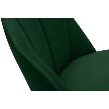 Трапезен стол BAKERI 86x48 см тъмнозелен/светъл дъб