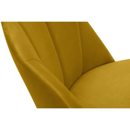 Трапезен стол BAKERI 86x48 см жълт/светъл дъб