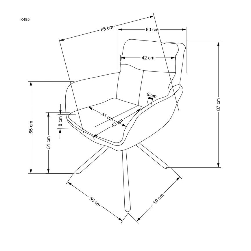 Трапезен стол HALSA, 1 бр., бежов