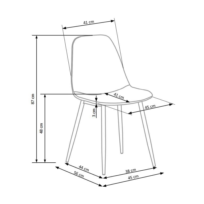 Трапезен стол KINDREL 1 бр. черен