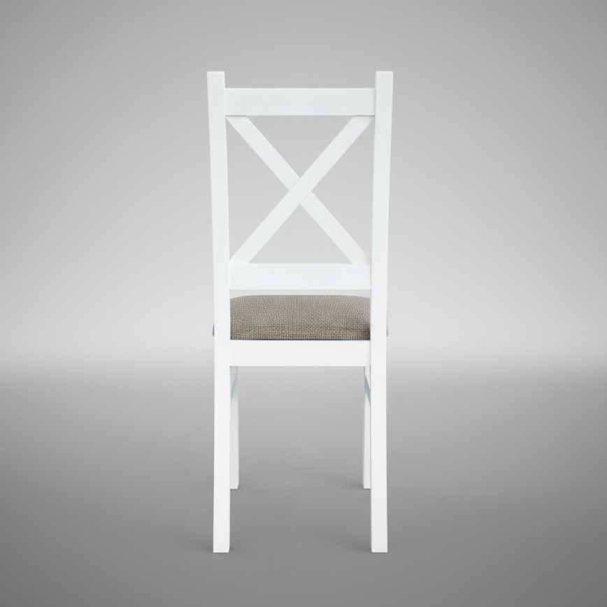 Трапезен стол NATE бял/кафяв