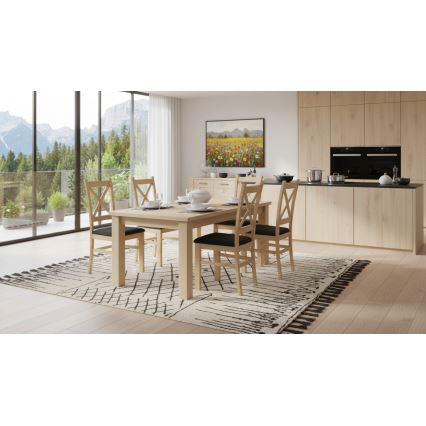 Трапезен стол NATE дъб сонома/черен