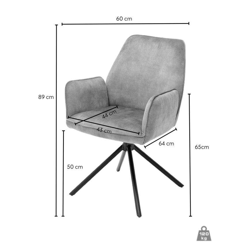 Трапезен стол NEXORO, 1 бр., антрацит