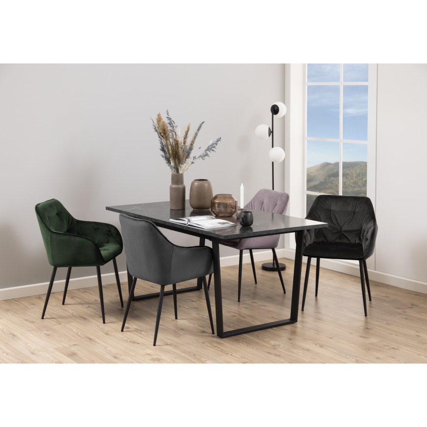 Трапезен стол с подлакътници AYLIN 1 бр. черен