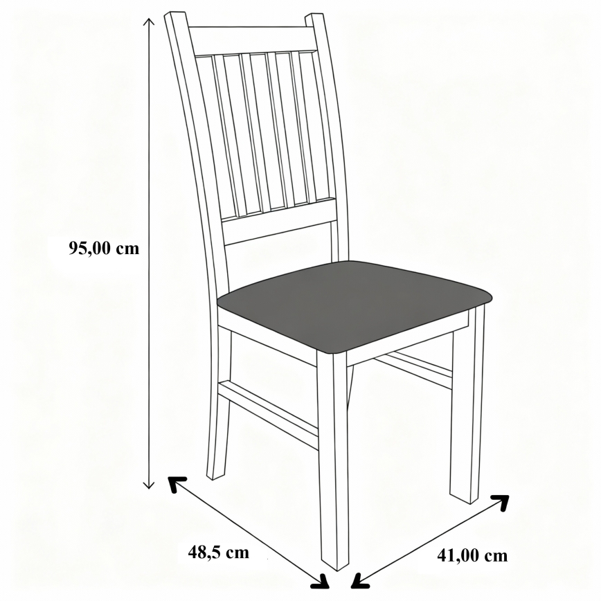 Трапезен стол SIMON бук/тъмносив