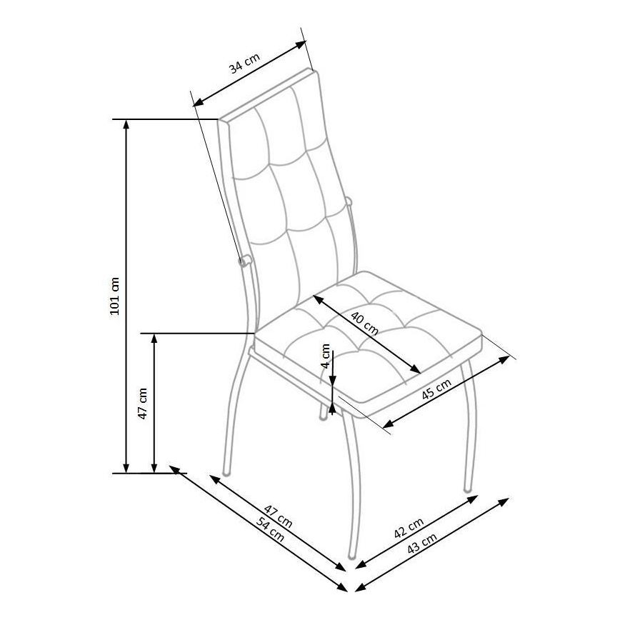 Трапезен стол WARMIS, 1 бр., черен